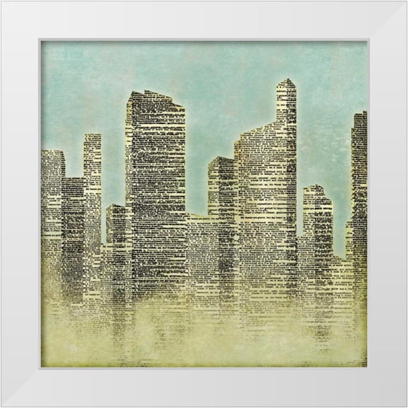 SD Graphics Studio 12x12 White Modern Wood Framed Museum Art Print Titled - The City II