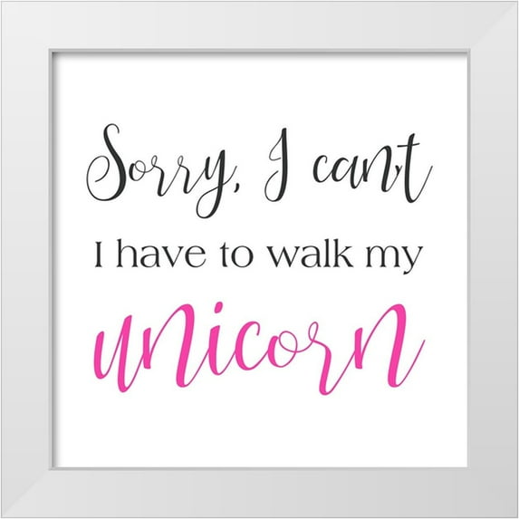 SD Graphics Studio 12x12 White Modern Wood Framed Museum Art Print Titled - Walk My Unicorn