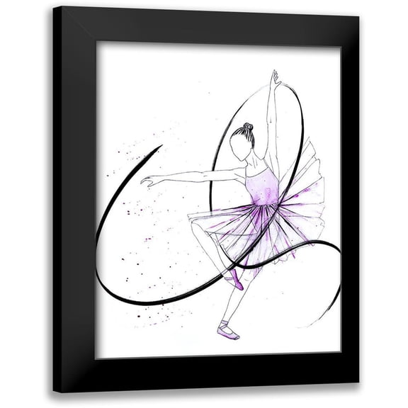 SD Graphics Studio 12x14 Black Modern Framed Museum Art Print Titled - Dancing Ballerina II