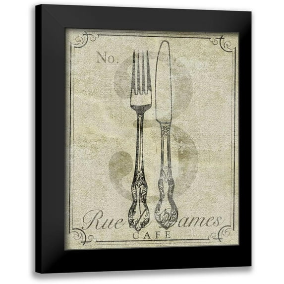 SD Graphics Studio 12x14 Black Modern Framed Museum Art Print Titled - French Vintage Cafe