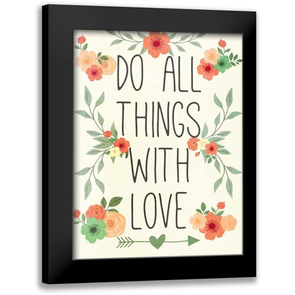 SD Graphics Studio 12x14 Black Modern Framed Museum Art Print Titled - Love Heart I