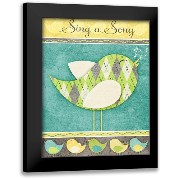SD Graphics Studio 12x14 Black Modern Framed Museum Art Print Titled - Tweet Tweet I