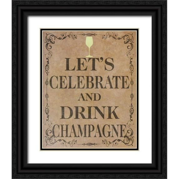 SD Graphics Studio 12x14 Black Ornate Wood Framed with Double Matting Museum Art Print Titled - Celebrate and Cheer II