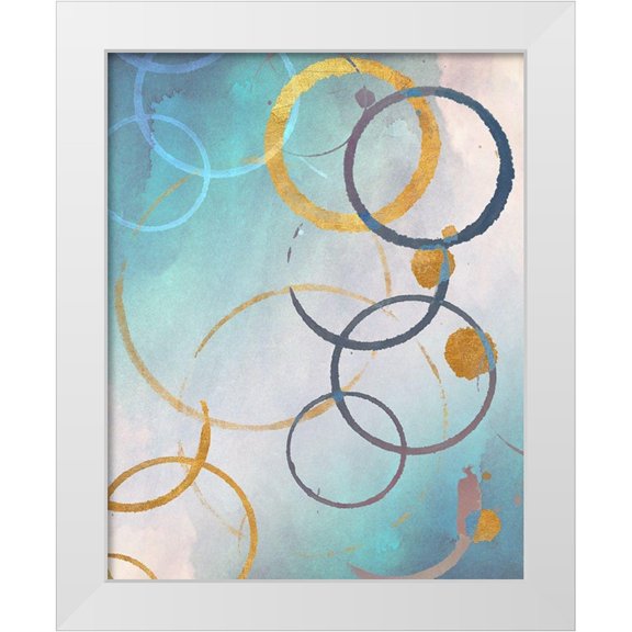 SD Graphics Studio 12x14 White Modern Wood Framed Museum Art Print Titled - Color Rings