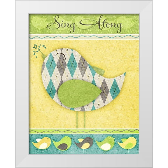 SD Graphics Studio 12x14 White Modern Wood Framed Museum Art Print Titled - Tweet Tweet II