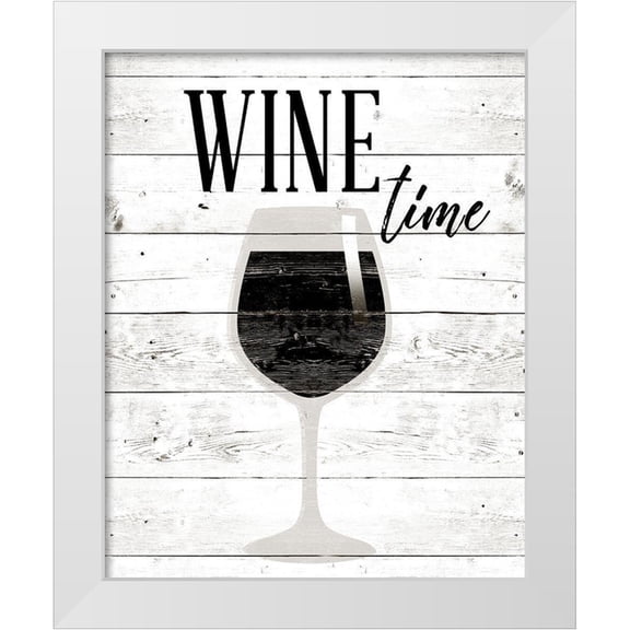 SD Graphics Studio 12x14 White Modern Wood Framed Museum Art Print Titled - Wine Time