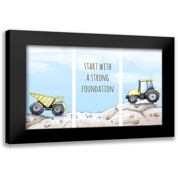 SD Graphics Studio 14x10 Black Modern Framed Museum Art Print Titled - Strong Foundation