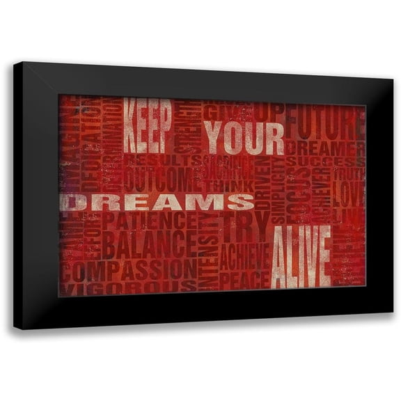 SD Graphics Studio 14x11 Black Modern Framed Museum Art Print Titled - Keep Your Dreams Alive