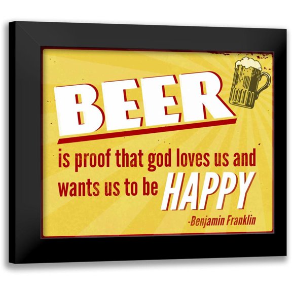 SD Graphics Studio 14x12 Black Modern Framed Museum Art Print Titled - Drinking Inspiration I