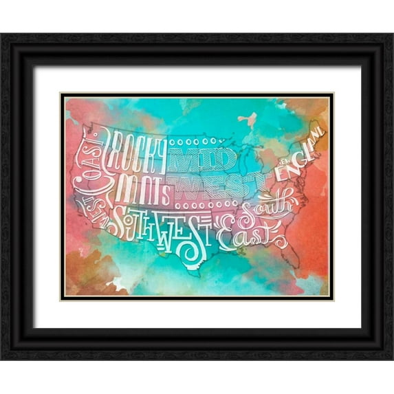 SD Graphics Studio 14x12 Black Ornate Wood Framed with Double Matting Museum Art Print Titled - Regional Type Watercolor
