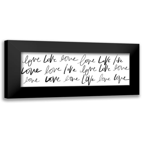 SD Graphics Studio 14x7 Black Modern Framed Museum Art Print Titled - Love, Love, Love