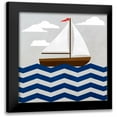 thumbnail image 1 of SD Graphics Studio 15x15 Black Modern Framed Museum Art Print Titled - Chevron Sailing I, 1 of 5