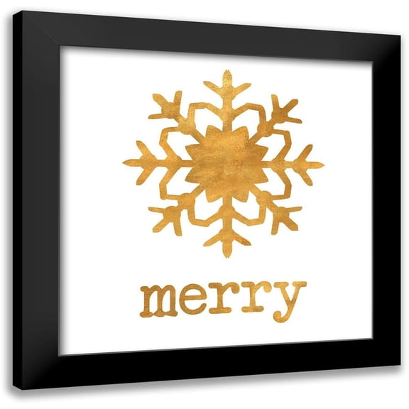SD Graphics Studio 15x15 Black Modern Framed Museum Art Print Titled - Golden Snow Flake