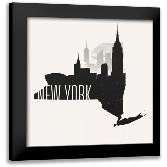 SD Graphics Studio 15x15 Black Modern Framed Museum Art Print Titled - New York Skyline