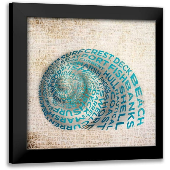 SD Graphics Studio 15x15 Black Modern Framed Museum Art Print Titled - Shell Type Border II