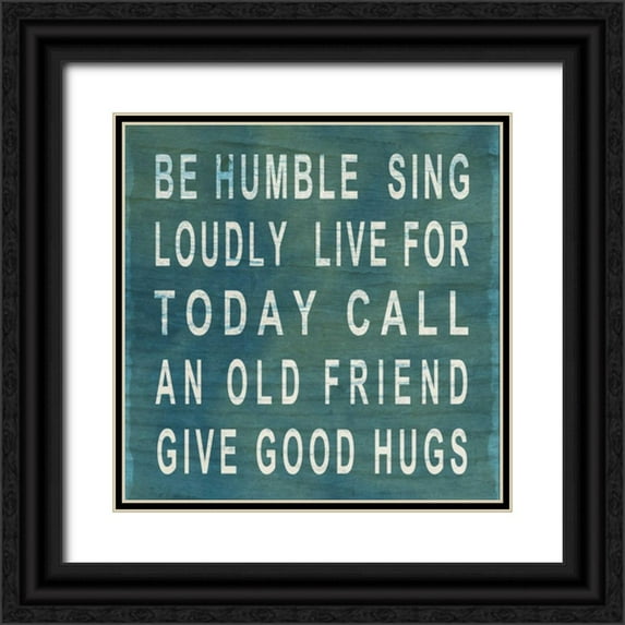 SD Graphics Studio 15x15 Black Ornate Wood Framed with Double Matting Museum Art Print Titled - Be Humble