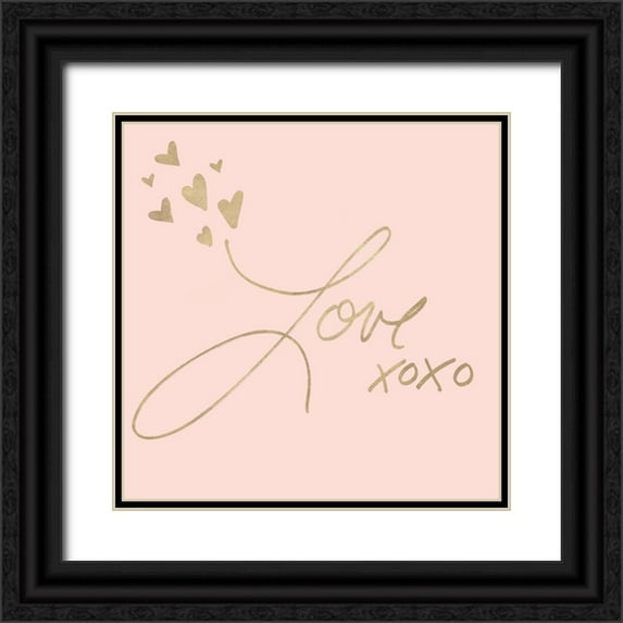 SD Graphics Studio 15x15 Black Ornate Wood Framed with Double Matting Museum Art Print Titled - Kisses for Love