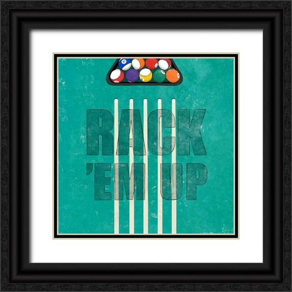 SD Graphics Studio 15x15 Black Ornate Wood Framed with Double Matting Museum Art Print Titled - Rack em Up
