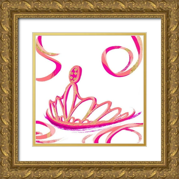 SD Graphics Studio 15x15 Gold Ornate Wood Framed with Double Matting Museum Art Print Titled - Bright Gold Ballet III