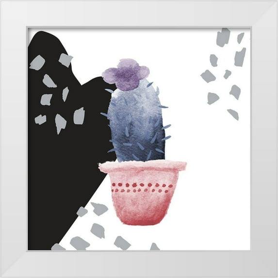 SD Graphics Studio 15x15 White Modern Wood Framed Museum Art Print Titled - Cactus Decor II