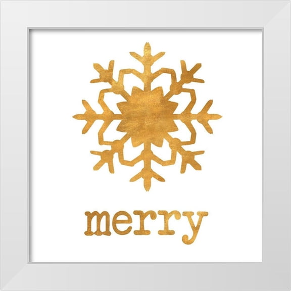 SD Graphics Studio 15x15 White Modern Wood Framed Museum Art Print Titled - Golden Snow Flake