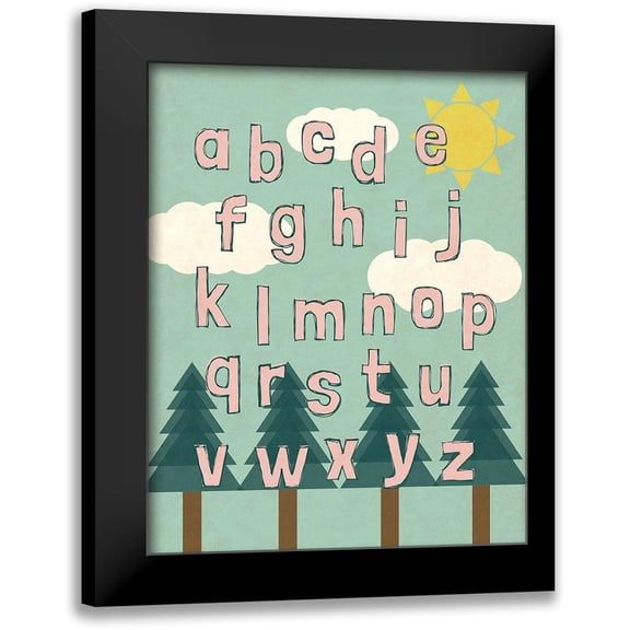 SD Graphics Studio 15x18 Black Modern Framed Museum Art Print Titled - Forest Letters