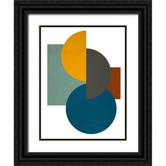 SD Graphics Studio 15x18 Black Ornate Wood Framed with Double Matting Museum Art Print Titled - Simple Shapes on White I