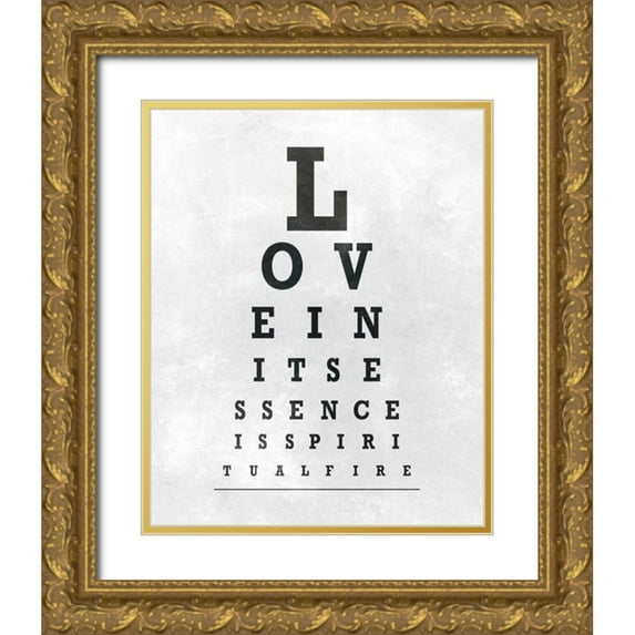 SD Graphics Studio 15x18 Gold Ornate Wood Framed with Double Matting Museum Art Print Titled - Eye Chart Typography I