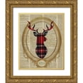 thumbnail image 1 of SD Graphics Studio 15x18 Gold Ornate Wood Framed with Double Matting Museum Art Print Titled - Holiday Tartan Deer I, 1 of 4