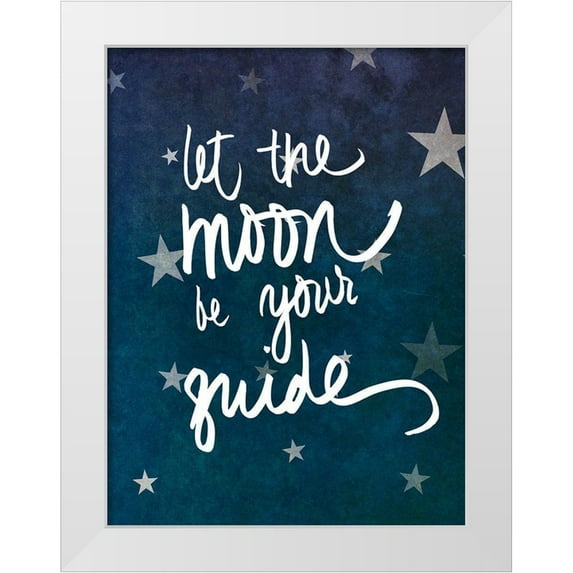 SD Graphics Studio 15x18 White Modern Wood Framed Museum Art Print Titled - Let the Moon Guide You