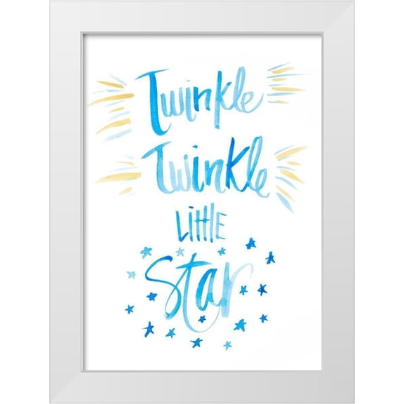 SD Graphics Studio 18x24 White Modern Wood Framed Museum Art Print Titled - Twinkle Little Star