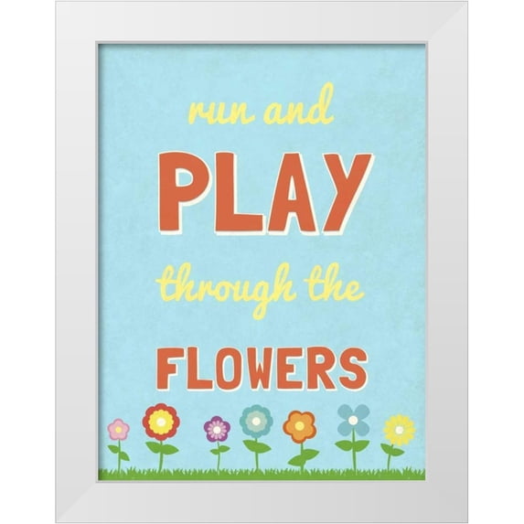 SD Graphics Studio 19x24 White Modern Wood Framed Museum Art Print Titled - Run and Play