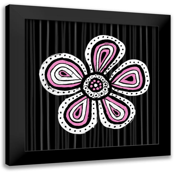 SD Graphics Studio 20x20 Black Modern Framed Museum Art Print Titled - Floral Sketch I