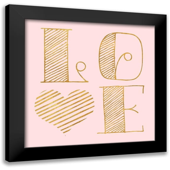 SD Graphics Studio 20x20 Black Modern Framed Museum Art Print Titled - LOVE