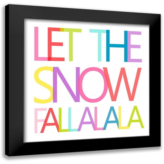 SD Graphics Studio 20x20 Black Modern Framed Museum Art Print Titled - Snow Fall LA LA LA