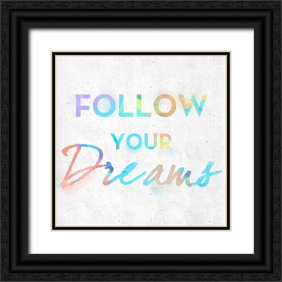 SD Graphics Studio 20x20 Black Ornate Wood Framed with Double Matting Museum Art Print Titled - Colorful Inspirational Watercolors I