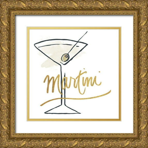 SD Graphics Studio 20x20 Gold Ornate Wood Framed with Double Matting Museum Art Print Titled - Martini