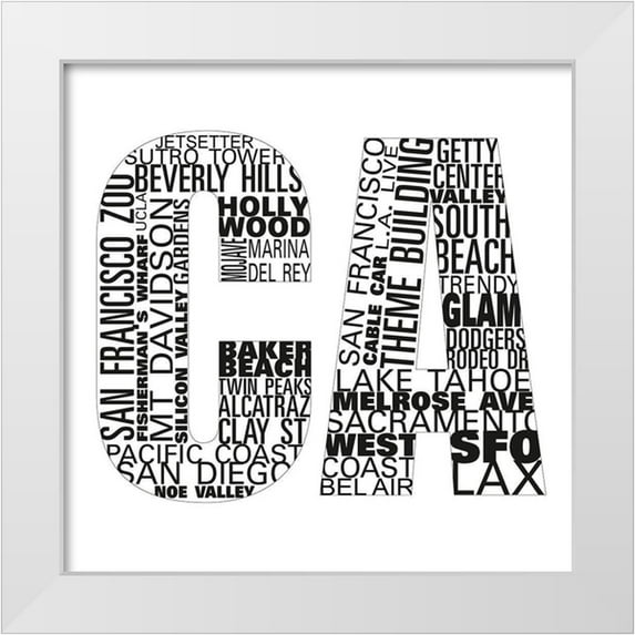 SD Graphics Studio 20x20 White Modern Wood Framed Museum Art Print Titled - CA Type I