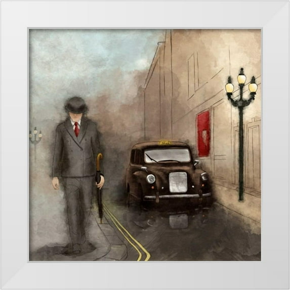 SD Graphics Studio 20x20 White Modern Wood Framed Museum Art Print Titled - London Streets II