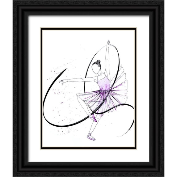 SD Graphics Studio 20x24 Black Ornate Wood Framed with Double Matting Museum Art Print Titled - Dancing Ballerina II