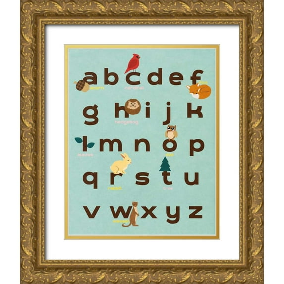 SD Graphics Studio 20x24 Gold Ornate Wood Framed with Double Matting Museum Art Print Titled - Educational Woodland I