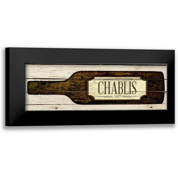 SD Graphics Studio 24x11 Black Modern Framed Museum Art Print Titled - Chablis