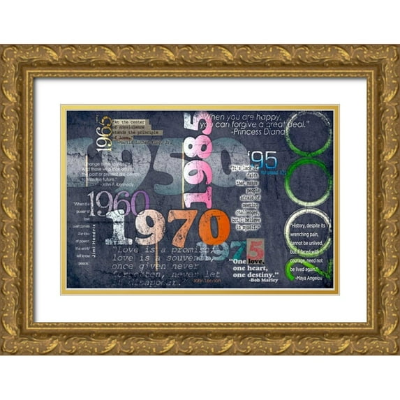SD Graphics Studio 24x17 Gold Ornate Wood Framed with Double Matting Museum Art Print Titled - Quotation Timeline
