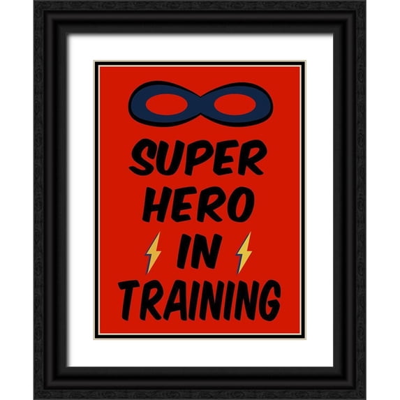 SD Graphics Studio 25x32 Black Ornate Wood Framed with Double Matting Museum Art Print Titled - Super Hero in Training