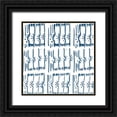 thumbnail image 1 of SD Graphics Studio 26x26 Black Ornate Wood Framed with Double Matting Museum Art Print Titled - Blue Glyphics II, 1 of 4