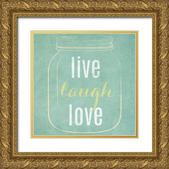 SD Graphics Studio 26x26 Gold Ornate Wood Framed with Double Matting Museum Art Print Titled - Mason Jar Type I