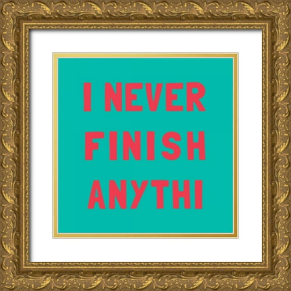 SD Graphics Studio 26x26 Gold Ornate Wood Framed with Double Matting Museum Art Print Titled - Never Grow I (teal)