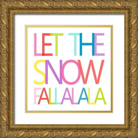 SD Graphics Studio 26x26 Gold Ornate Wood Framed with Double Matting Museum Art Print Titled - Snow Fall LA LA LA