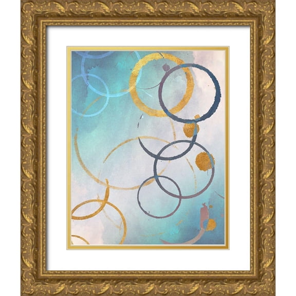 SD Graphics Studio 26x32 Gold Ornate Wood Framed with Double Matting Museum Art Print Titled - Color Rings