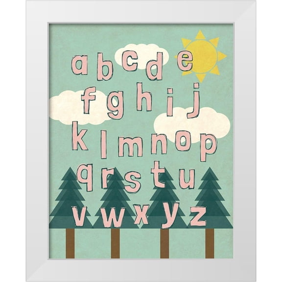 SD Graphics Studio 26x32 White Modern Wood Framed Museum Art Print Titled - Forest Letters